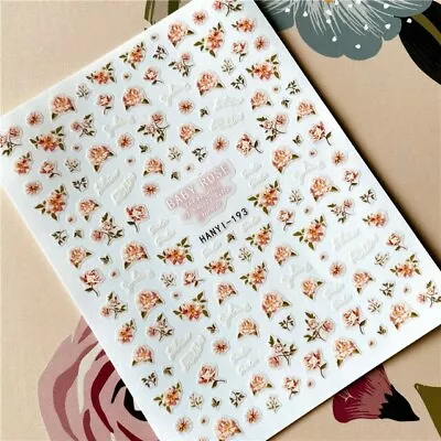 Nail Art Stickers Transfers Decals Spring Flowers Floral Roses Rose (HAN193) • £2.25