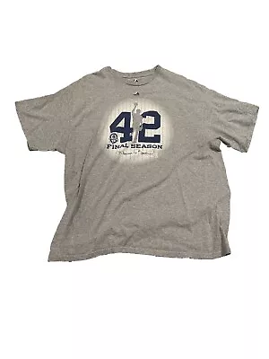 New York Yankees Mariano Rivera Final Season Majestic Shirt Gray Size 2XL • $22