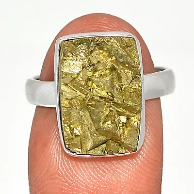 $17.25 • Buy Natural Peruvian Golden Pyrite 925 Sterling Silver Ring Jewelry S.7.5 CR11052
