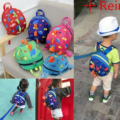 Cartoon Baby Toddler Kids Dinosaur Safety Harness Strap Bag Backpack With Reins • £6.99