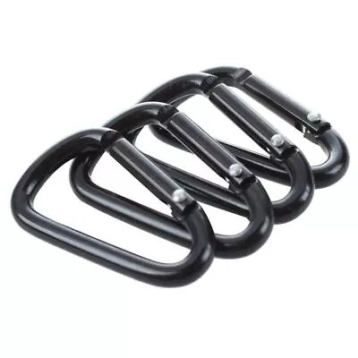 10x Mini Black Carabiners Spring Clip Hook Keychain Key D Ring Hiking Small • $7.95