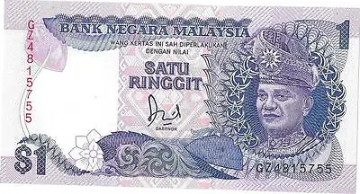  Banknotes Malaysia 1986 1 Ringgit P-27a UNC Prefix GZ • $9.62