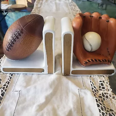 Vintage Lefton Japan Ceramic Bookends With Football And Baseball Design H067 • $16