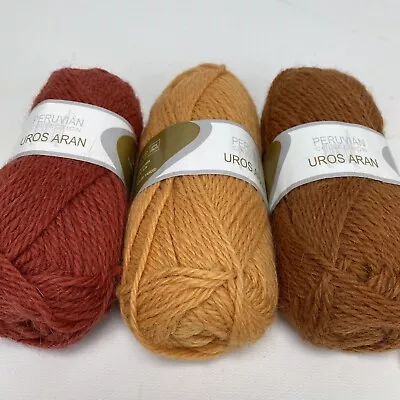 Elann Yarn Peruvian Collection BLEND 50 Highland Wool 50 Llama Lot 3 Skeins • $16.44