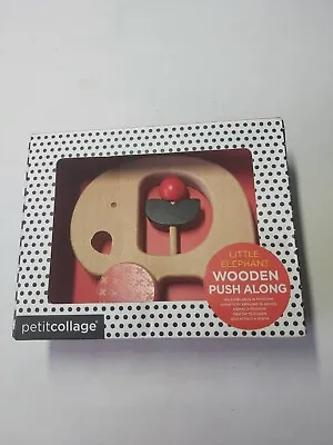 £9.69 • Buy Petitcollage Little Elephant Wooden Push Along Toy New Sealed See Description 