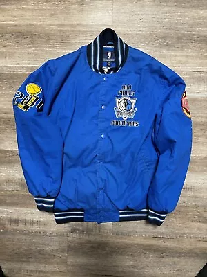 New Dallas Mavericks 2011 NBA Finals Champions Mens Size L Blue Button-Up Jacket • $50