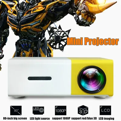 $45.99 • Buy 1080P HD Portable LED Projector Smart Home Theater Cinema Movies VGA/USB HDMI AU