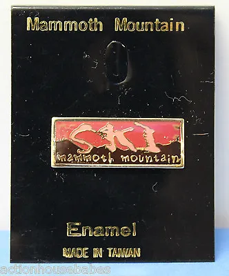 Mammoth Mountains Ski Pin Badge/skiing/hat/lapel - Pink Ski/red Sky/black Mt • $9.99