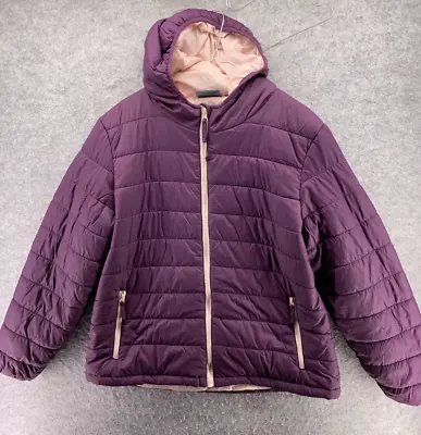 £8.99 • Buy Peter Storm Womens UK 16 Purple Puffer Jacket Full Zip Hooded Outdoors EU42 NWOT