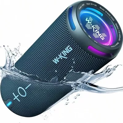 Bluetooth Speaker W-KING D320 BLUE For Shower Home Garden Camping Cycling  • £59.99