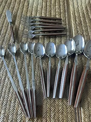 17 Piece Lot Eldan Stainless Japan MCM Flatware • $29