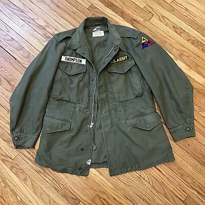 Vintage Us Army Vietnam Era Og-107 1958 Cotton Sateen M-65 Field Jacket Small • $50