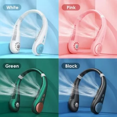 Bladeless Neck Fan Portable Cooler USB Rechargeable Cooling Lazy Neckband YA • $19.69