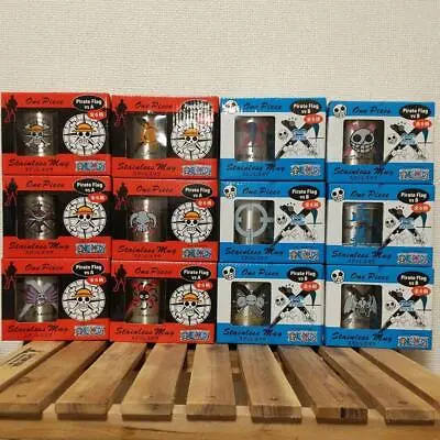 ONE PIECE Goods Lot Set 12 Ace Mihawk Moria Stainless Steel Mug Complete Set   • $179.10