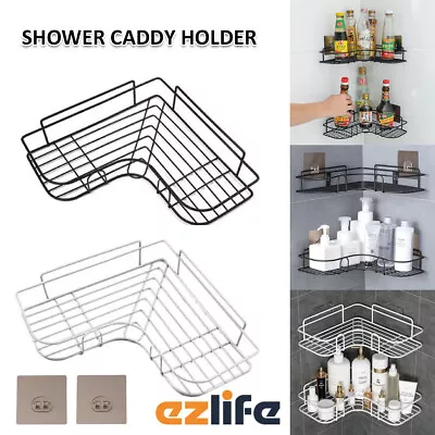 Storage Shelf Organiser Shower Bathroom Holder Caddy Stainless St Corner Rack • $14.99