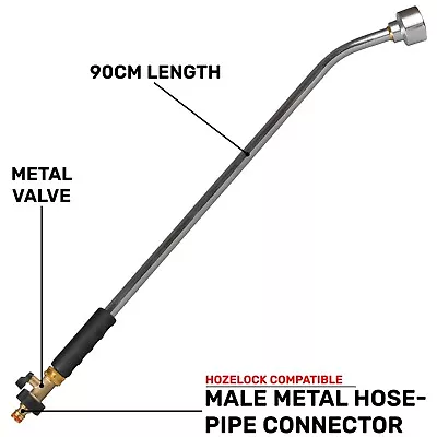 Premium Aluminium Watering Lance With Metal Valve+metal Hose Fitting507590cm • £24.99