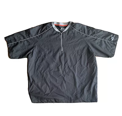 Mizuno Jacket 1/4 Quarter Zip Windbreaker Short Sleeve Black Men’s Size M Medium • $16.99