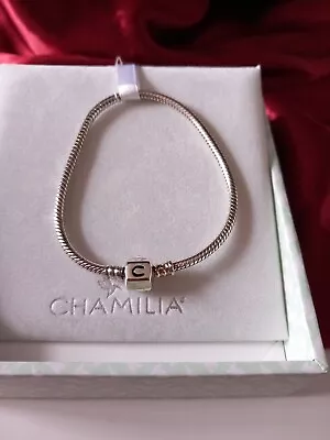 Chamilia 925 Sterling Silver Charm Bracelet 18. 5 Cm • £20