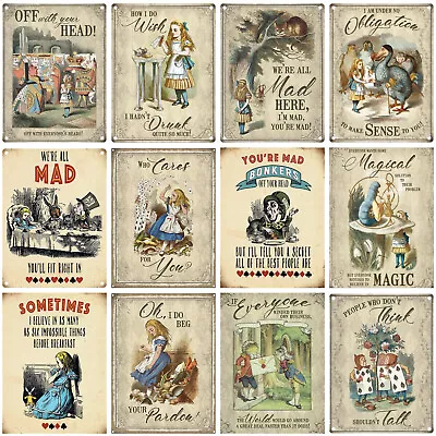 £4.95 • Buy Vintage Retro Metal Wall Art Signs Quirky Kitchen Pictures Alice In Wonderland