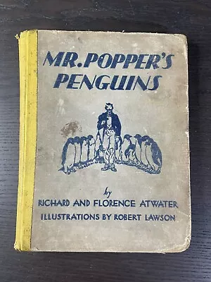 Mr. Popper's Penguins By Richard And Florence Atwater Yellow Spine 1949 Edition • $8.97