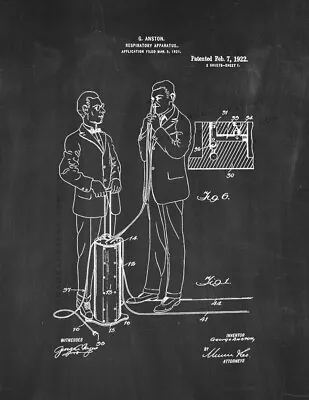 Respiratory Apparatus Patent Print Chalkboard • $11.46