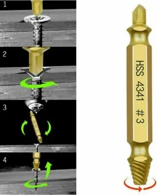 New 6x Damaged Screw Extractor Remover For Stripped Head Screws Nuts Bolts • £4.59