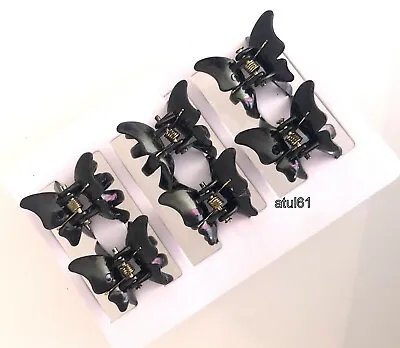 £2.49 • Buy 6 Black Brown Butterfly Mini Small Hair Claw Clamps Clips Grips Accessories New