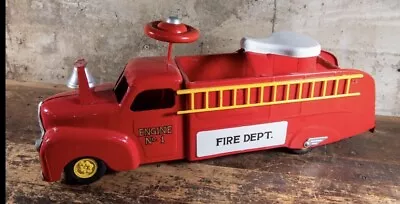 Marx Ride On Pressed Steel Fire Engine Fire Truck Restored • $275