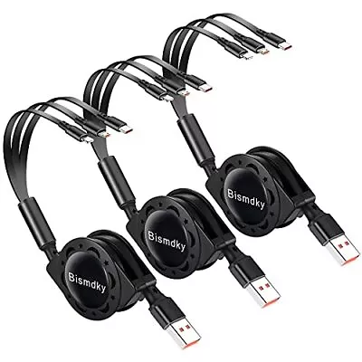 3 Pack 3 In 1 Multi USB Retractable Charger CableFast Multiple Charging Cord... • $22.10