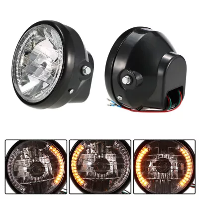 7 Inch Motorcycle Round  Headlight Angle Eyes Projector Lamp Universal C2Q1 • $42.02