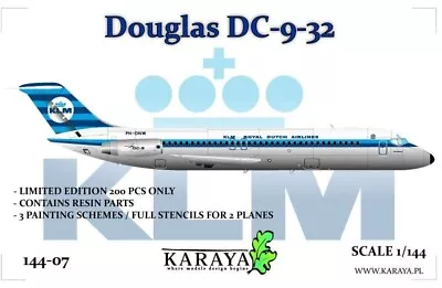 New! KARAYA 144-07 Douglas DC9-32 (KLM) - 1:144 Scale Model Kit • $29.90