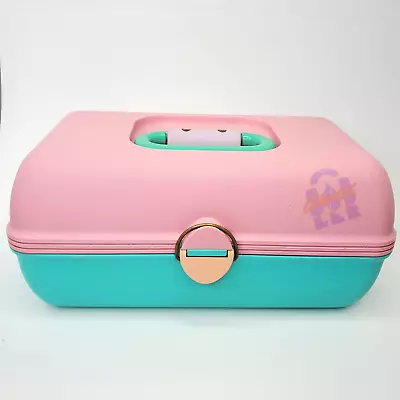 $24.99 • Buy VINTAGE 1980s CABOODLES MAKEUP COSMETICS CASE CADDY PINK TEAL PEACH PURPLE RETRO