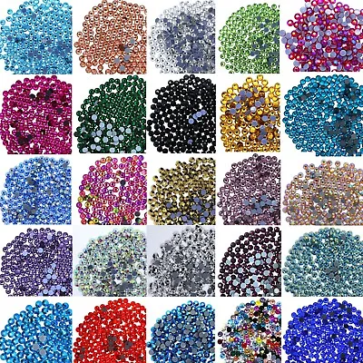 Hot Fix Glass Rhinestones Diamante DMC Flat Iron On Beads Nail Art Craft Project • £3.99