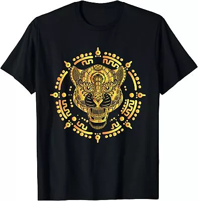 NEW LIMITED Mexican Golden Jaguar -Aztec Maya Warrior Tee T-Shirt S-3XL • $19.99