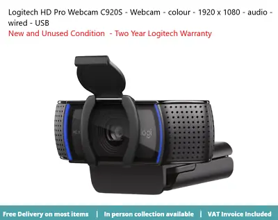 Logitech HD Pro Webcam C920S • £65