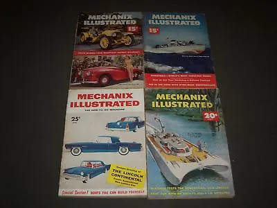 1951-1955 Mechanix Illustrated Magazine Lot Of 4 Issues - Great Ads - O 2061 • $30