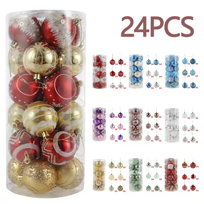 24PCS Christmas Tree Xmas Balls Decor Glitter Bright Ornament Baubles Dafa • $29.29