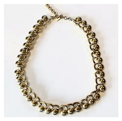 Vintage 1950s 1960s Gold Tone Monet Choker Panel Necklace • $25.99