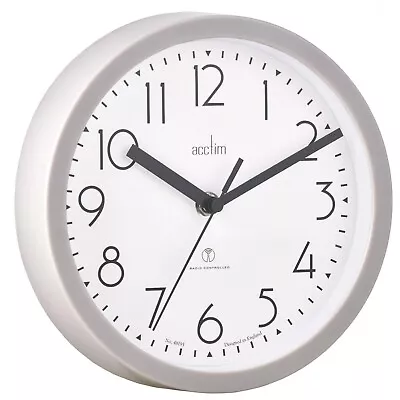 Acctim Ditton Wall Clock Radio Controlled Glass Lens 20cm Kitchen Clock 74677 • £16.99