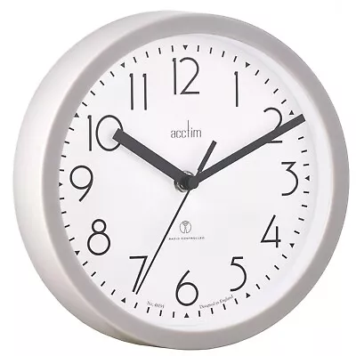 Acctim Ditton Wall Clock Radio Controlled Glass Lens 20cm Kitchen Clock 74677 • £17.99