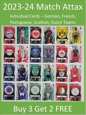 2023-24 Match Attax Soccer Cards - Buy 3 Get 2 FREE German French Scottish Dutch • $19.99