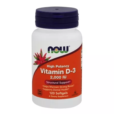 NOW Foods Vitamin D 2000 IU 120 Softgels • $10.29