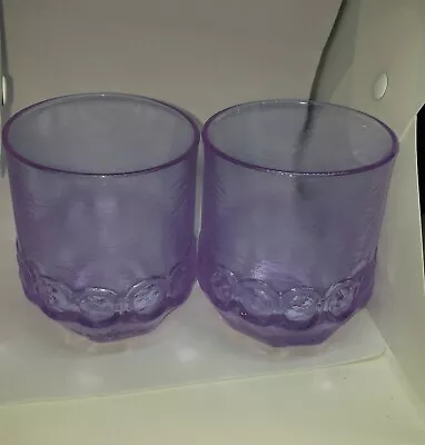 RARE!! 2 Franciscan Madeira Tiffin TWILIGHT Lavender Double Old Fashion Glasses • $49.99