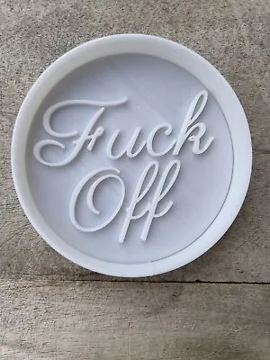 3D F*ck Off Cookie Cutter +Embosser Cupcake Topper Sugar Craft Icing Clay 9cm UK • £4.99