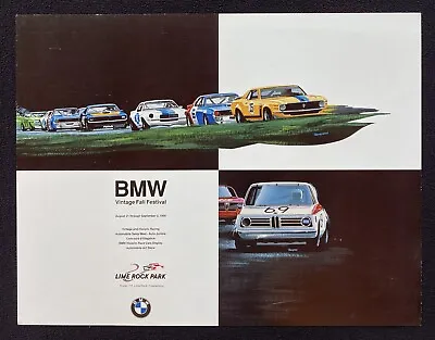 1990 BMW Vintage Fall Festival Poster Lime Rock BMW 2002 Trans-Am • $225