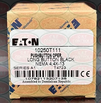 Eaton 10250T111 30.5mm Momentary Ext Black Pushbutton New In Box USA Stock • $24.99