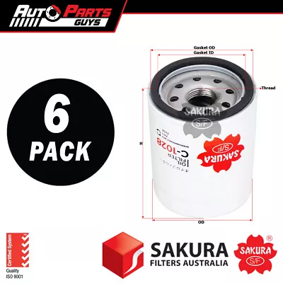 Sakura Oil Filter Z411 6 Pack Bulk Buy Fits Mitsubishi Lancer 1.8L 2.0L 94 - 15 • $48.99