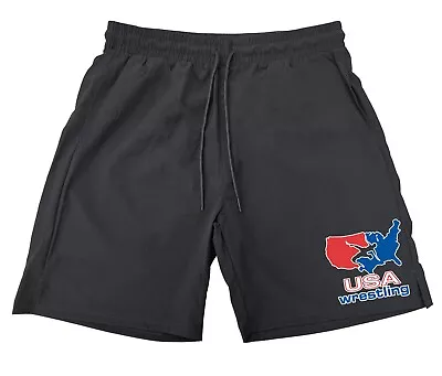 Men's USA Wrestling F159 Athletic Nylon Running Shorts MMA Fighting America US • $17.99