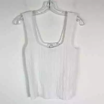 Vince NWOT Ribbed Sleeveless Crop Top White Size L • $74