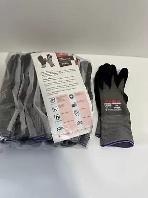 (12-Pk) Kyorene General-Purpose Work Gloves Gray/Black Graphene  00-001 XS • $15.99